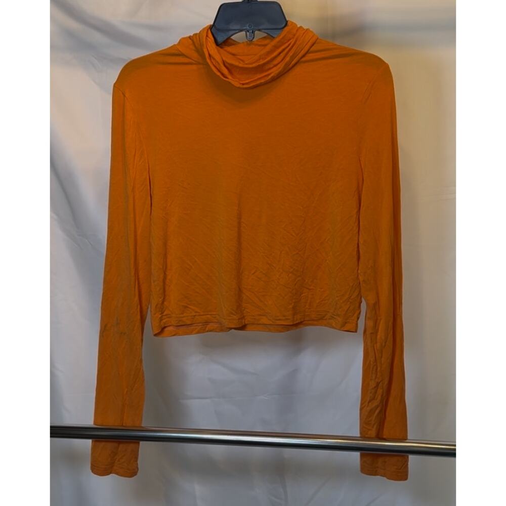Neon Orange Tutle Neck Long Sleeve Size XXL